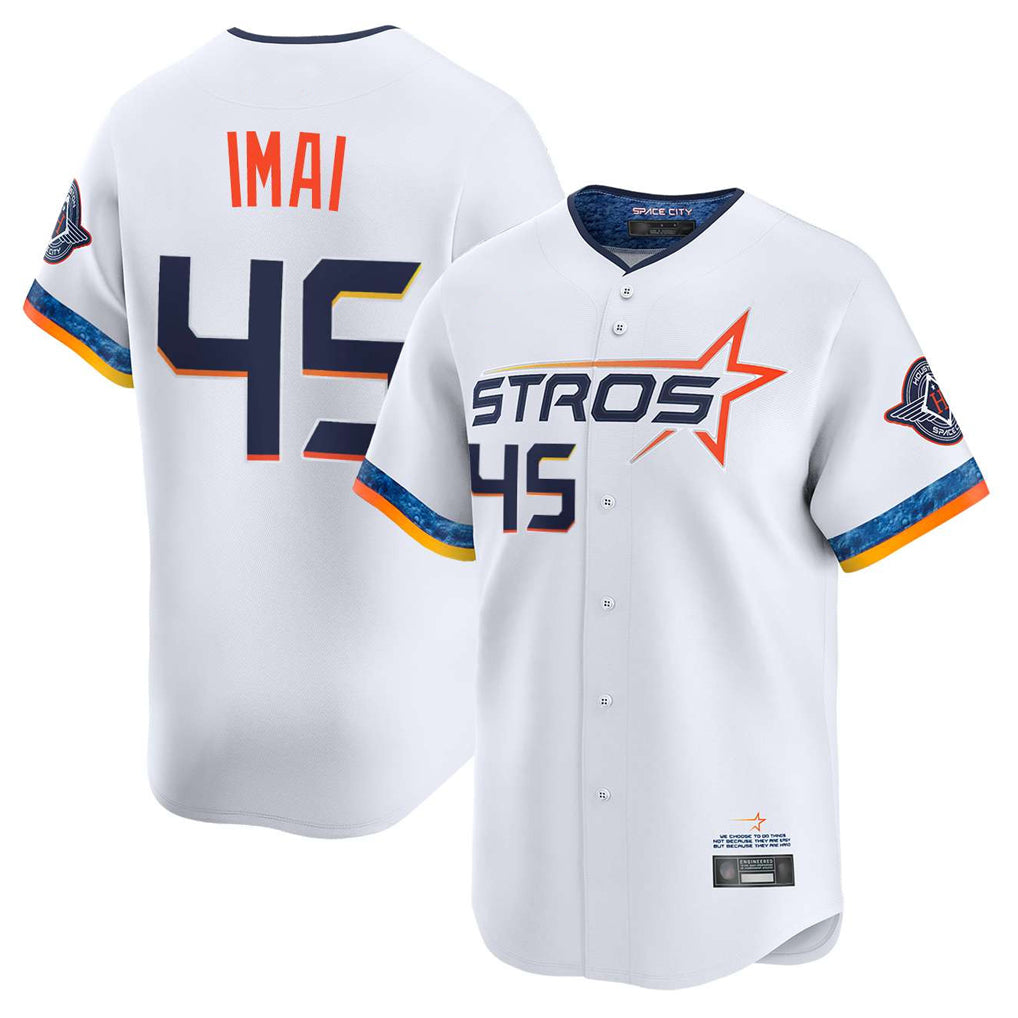 Seanshop H.Astros #45 Tatsuya Imai Player White City Connect Limited Home Stitched Jerseys