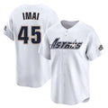 Seanshop H.Astros #45 Tatsuya Imai Player White Throwback Cooperstown Collection Limited Stitched Jerseys