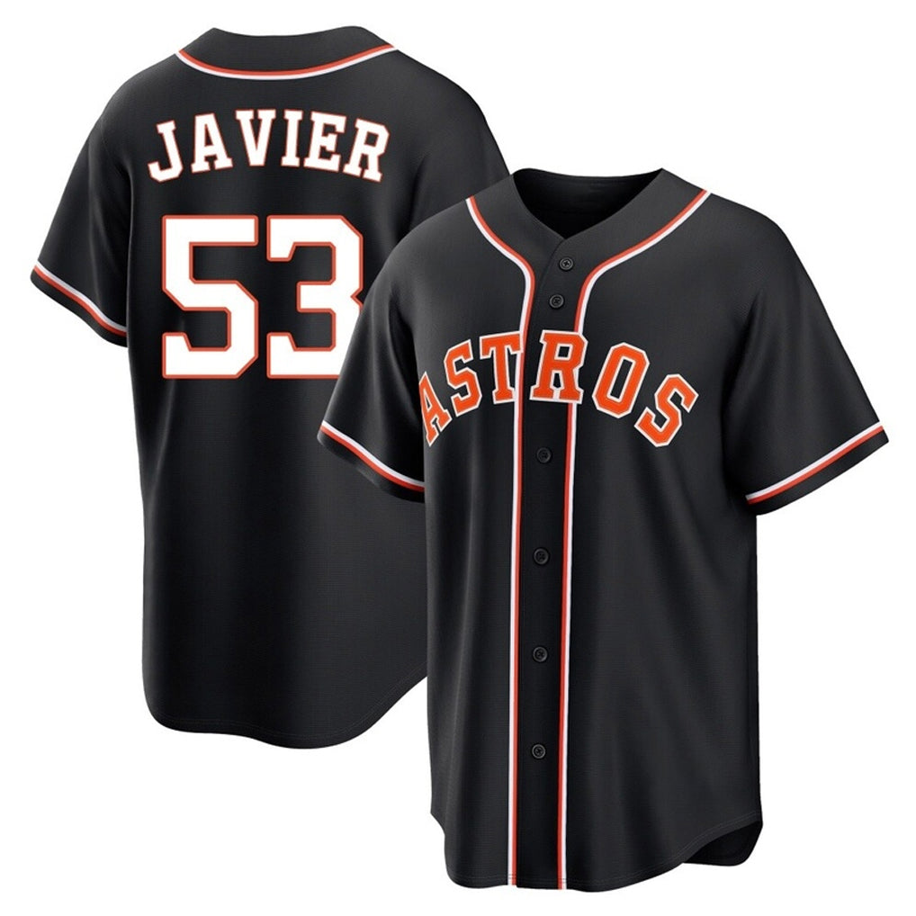 Seanshop H.Astros #53 Cristian Javier Player Black Fashion Out Home Game Stitched Jerseys