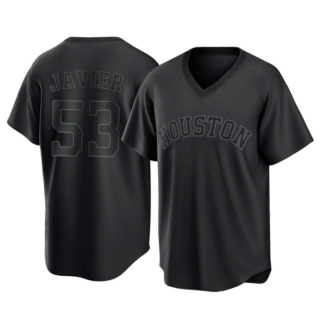 Seanshop H.Astros #53 Cristian Javier Player Black Fashion T-shirt Home Game Stitched Jerseys