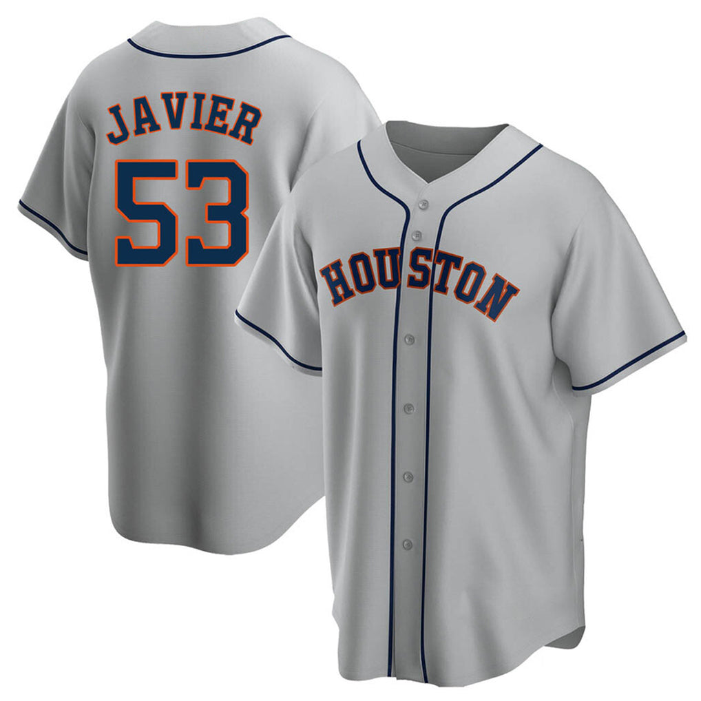 Seanshop H.Astros #53 Cristian Javier Player Gray Home Game Stitched Jerseys
