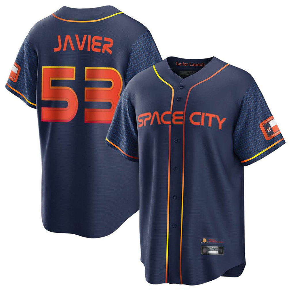 Seanshop H.Astros #53 Cristian Javier Player Navy City Connect Home Game Stitched Jerseys