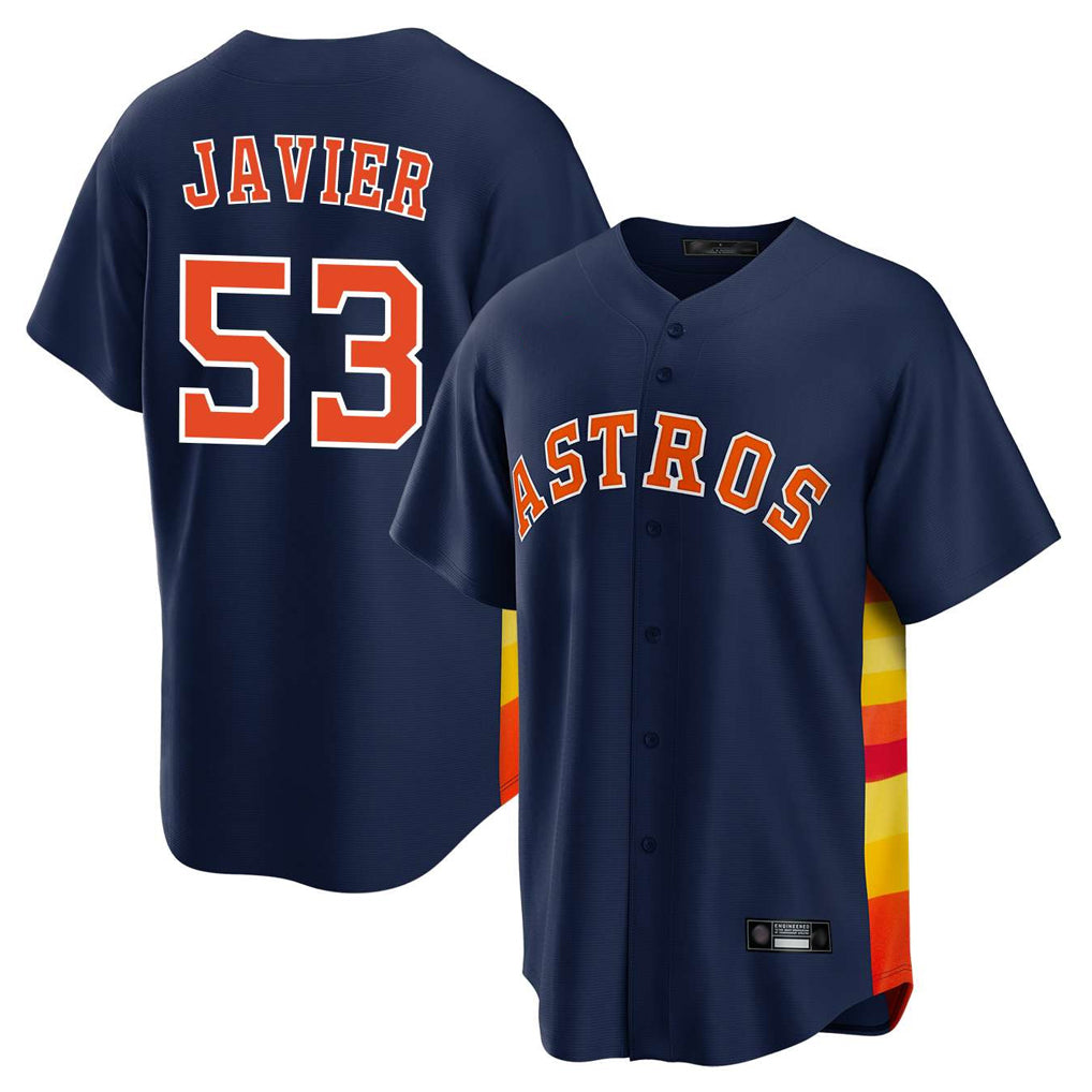 Seanshop H.Astros #53 Cristian Javier Player Navy Home Game Stitched Jerseys