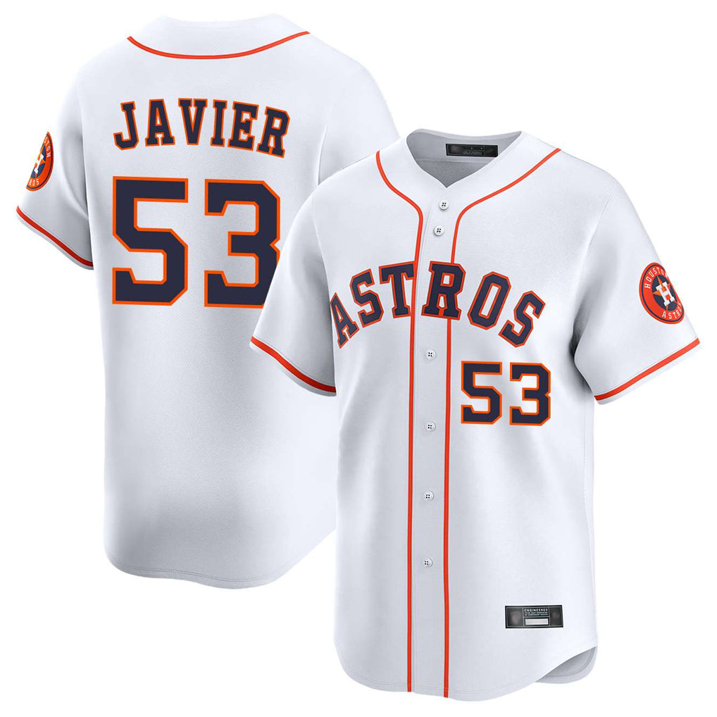Seanshop H.Astros #53 Cristian Javier Player White Home Limited Stitched Jerseys