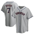 Seanshop H.Astros #7 Craig Biggio Player Gray Home Game Stitched Jerseys