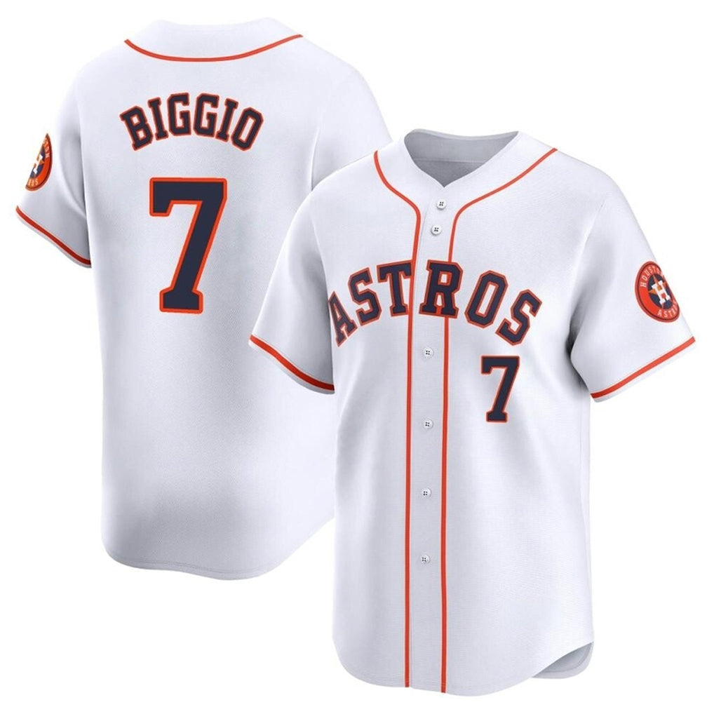 Seanshop H.Astros #7 Craig Biggio Player White Home Limited Stitched Jerseys