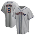 Seanshop H.Astros #8 Christian Walker Player Gray Home Game Stitched Jerseys