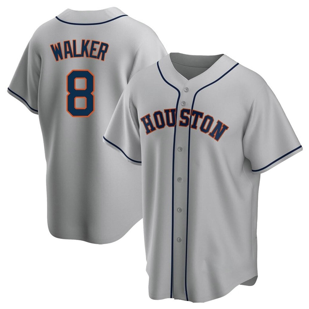 Seanshop H.Astros #8 Christian Walker Player Gray Home Game Stitched Jerseys