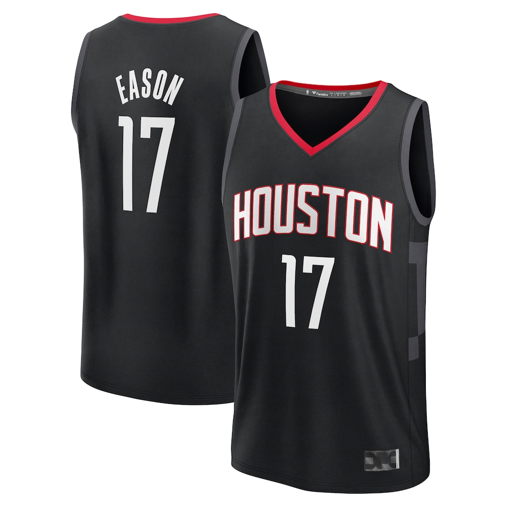 Seanshop H.Rockets #17 Tari Eason Black Fast Break Replica Player Stitched Jerseys- Statement Edition