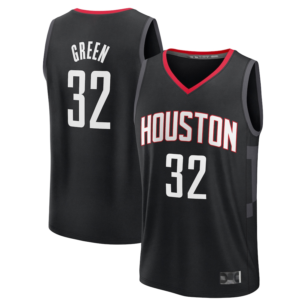 Seanshop H.Rockets #32 Jeff Green Black Fast Break Replica Player Stitched Jerseys- Statement Edition