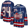 Seanshop H.Rockets #34 Hakeem Olajuwon Mitchell & Ness Navy Maxxed Out Fashion Hockey Stitched Jerseys