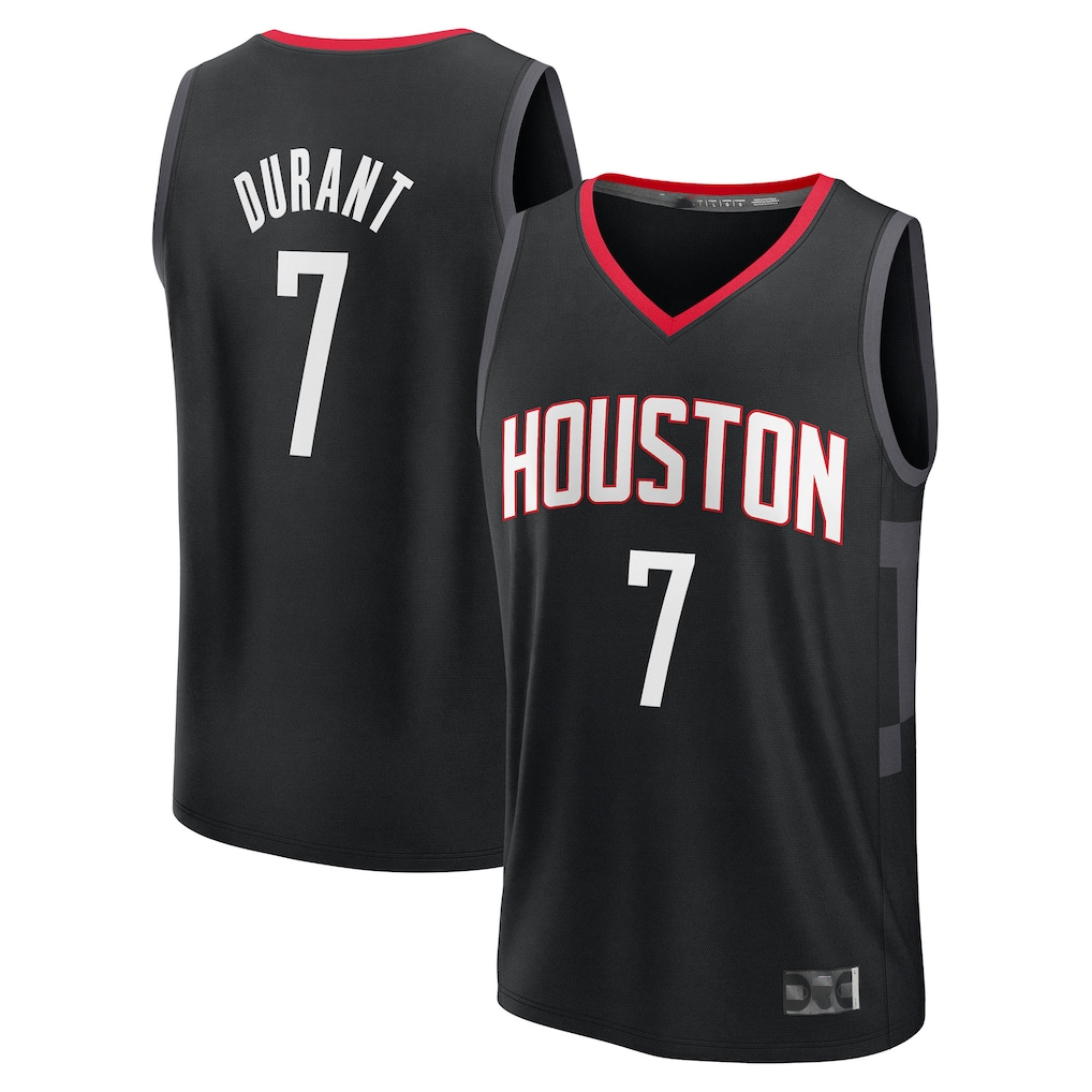 Seanshop H.Rockets #7 Kevin Durant Black Fast Break Replica Player Stitched Jerseys- Statement Edition