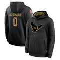 Seanshop H.Texans #0 Azeez Al-Shaair Player Black Salute to Service Hoodies Limited Game Stitched Jerseys