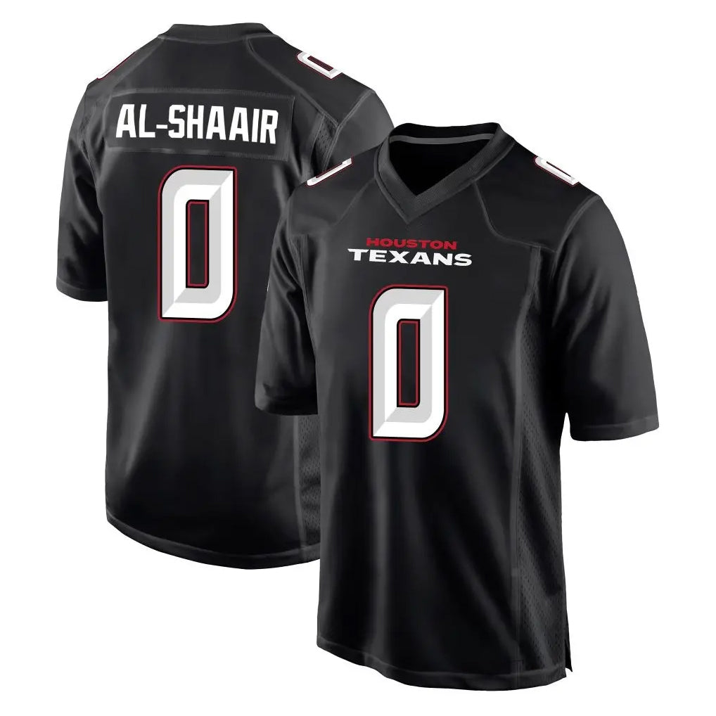 Seanshop H.Texans #0 Azeez Al-Shaair Player Carbon Black Fashion Home Game Stitched Jerseys