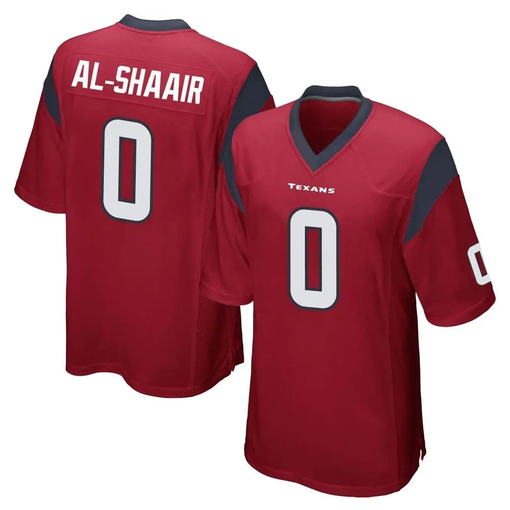 Seanshop H.Texans #0 Azeez Al-Shaair Player Red Home Game Stitched Jerseys