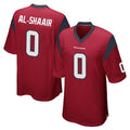 Seanshop H.Texans #0 Azeez Al-Shaair Player Red Home Game Stitched Jerseys