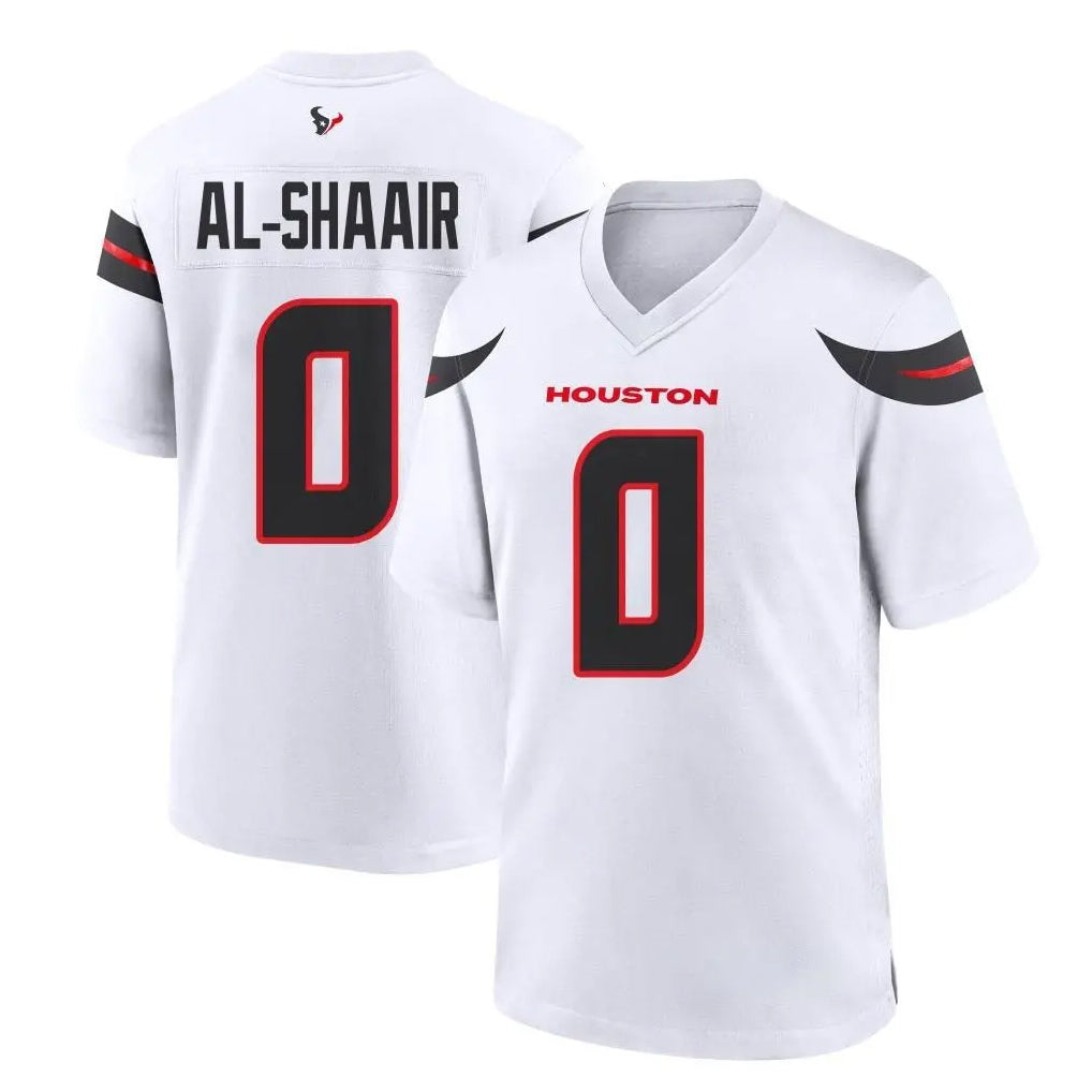 Seanshop H.Texans #0 Azeez Al-Shaair Player White Home Game Stitched Jerseys