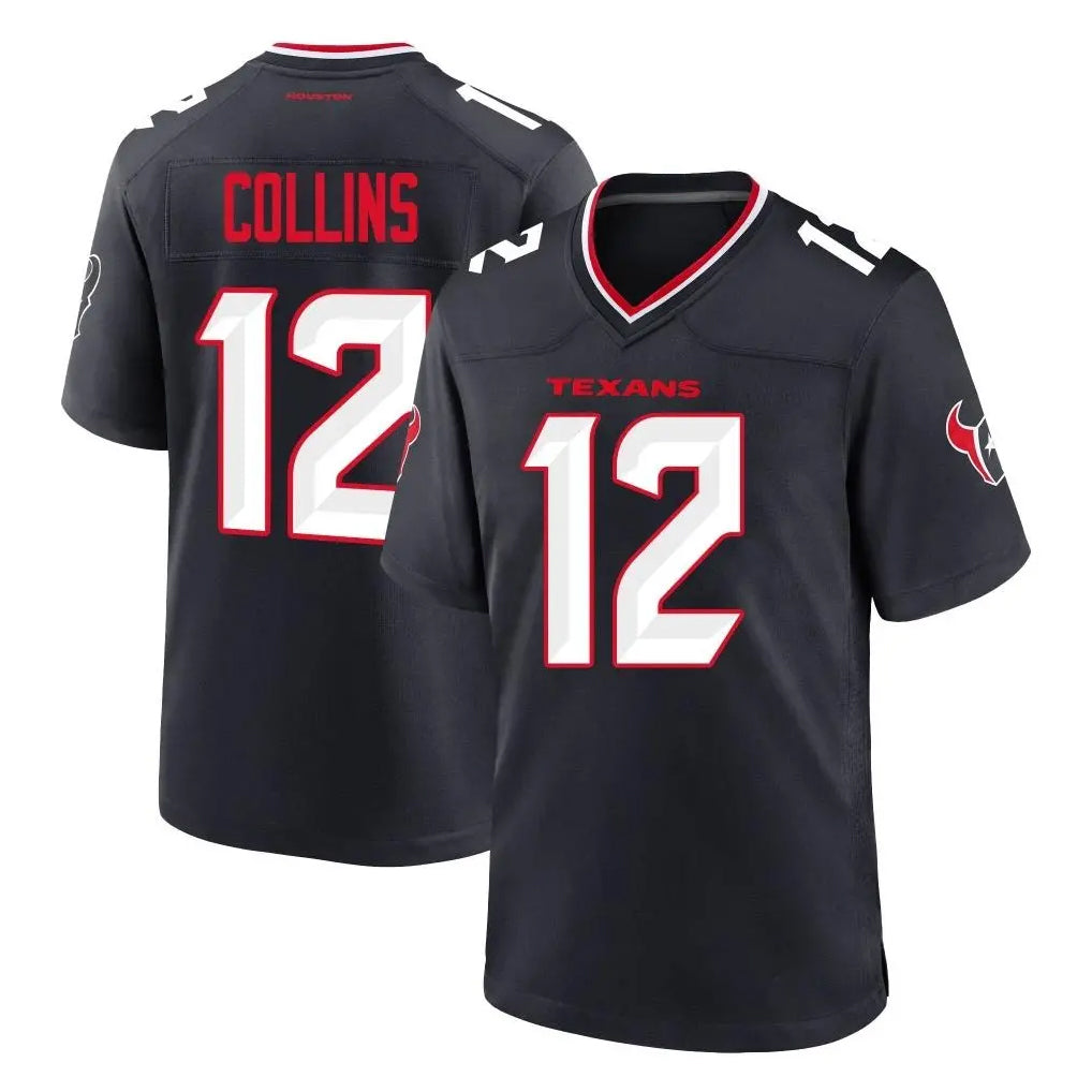 Seanshop H.Texans #12 Nico Collins Player Navy Team Home Game Stitched Jerseys