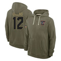 Seanshop H.Texans #12 Nico Collins Player Olive Salute to Service Pullover Hoodies Limited Stitched Jerseys