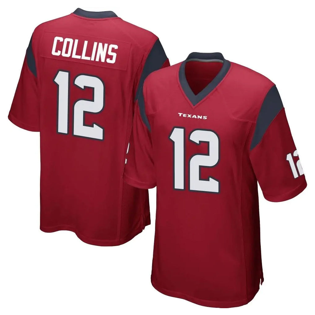 Seanshop H.Texans #12 Nico Collins Player Red Home Game Stitched Jerseys