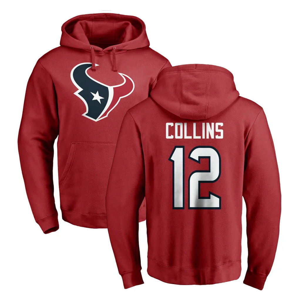 Seanshop H.Texans #12 Nico Collins Player Red Pro Line Pullover Hoodie Limited Game Stitched Jerseys