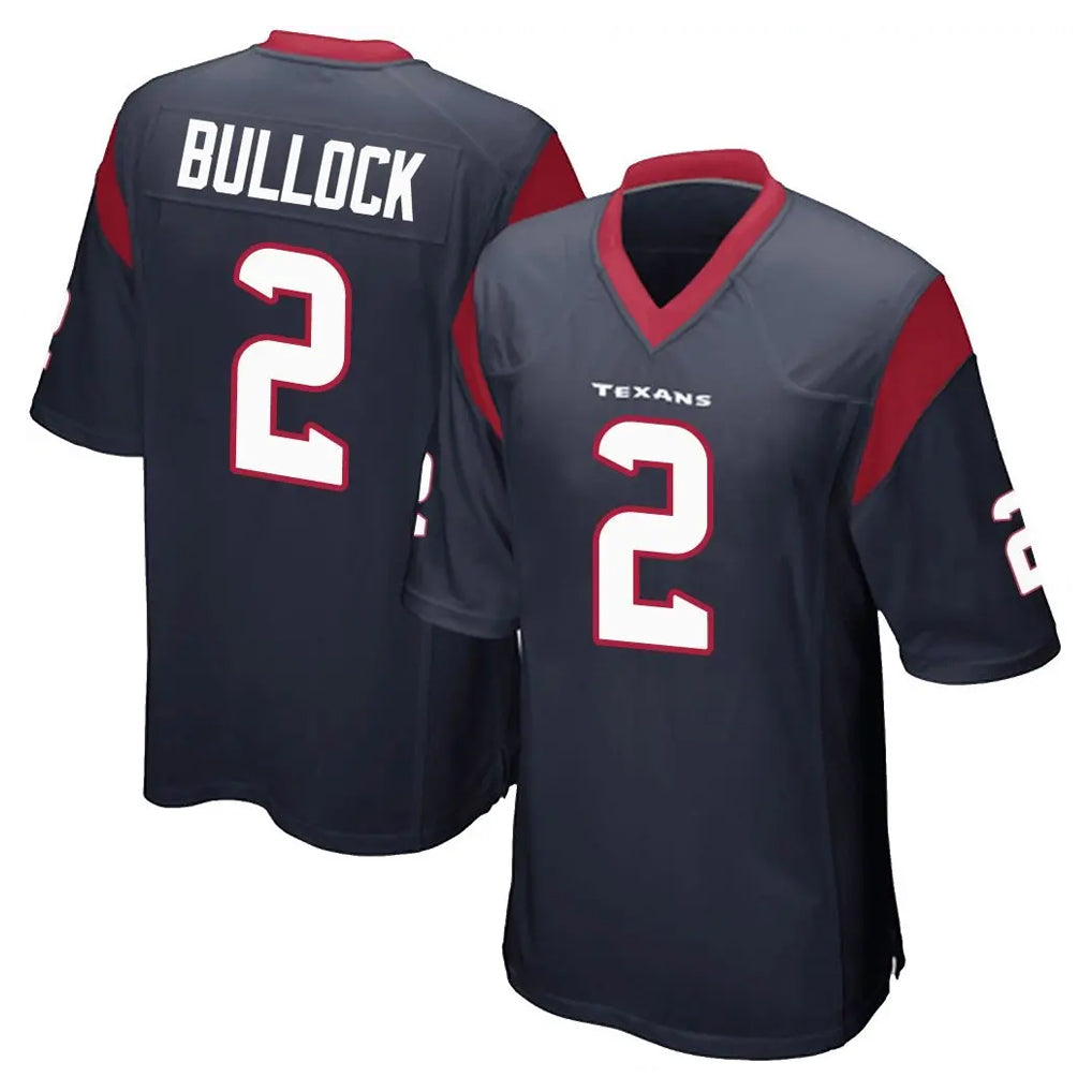 Seanshop H.Texans #2 Calen Bullock Player Navy Home Game Stitched Jerseys