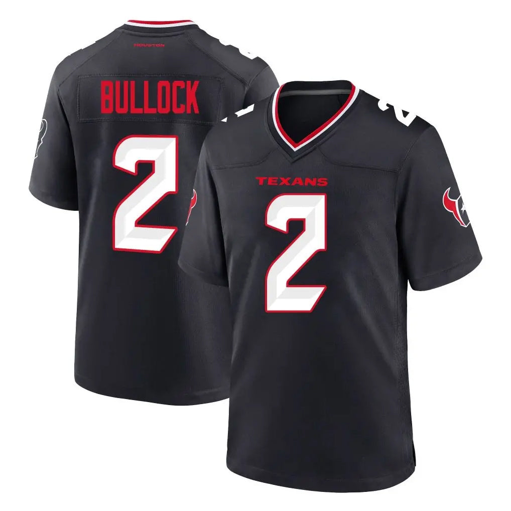 Seanshop H.Texans #2 Calen Bullock Player Navy Pro Line Pullover Hoodie Limited Game Stitched Jerseys