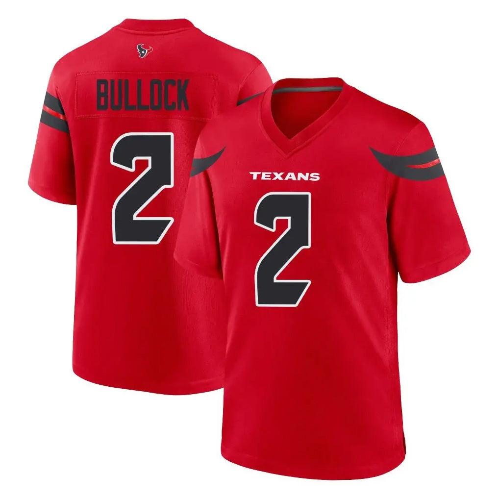 Seanshop H.Texans #2 Calen Bullock Player Red Alternate Home Game Stitched Jerseys