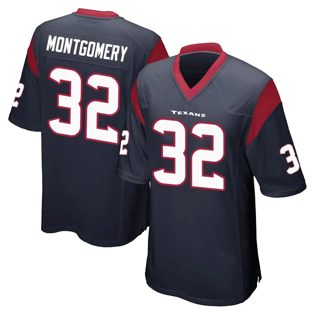 Seanshop H.Texans #32 David Montgomery Player Navy Home Game Stitched Jerseys