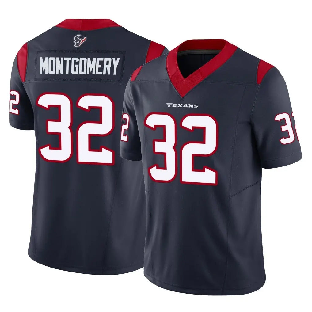 Seanshop H.Texans #32 David Montgomery Player Navy Limited Vapor F.U.S.E. Home Game Stitched Jerseys