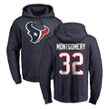 Seanshop H.Texans #32 David Montgomery Player Navy Pro Line Pullover Hoodie Limited Game Stitched Jerseys