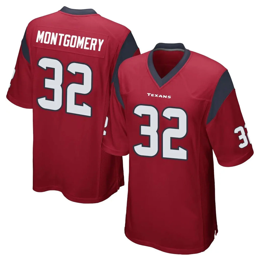 Seanshop H.Texans #32 David Montgomery Player Red Home Game Stitched Jerseys