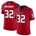 Seanshop H.Texans #32 David Montgomery Player Red Limited Vapor F.U.S.E. Home Game Stitched Jerseys