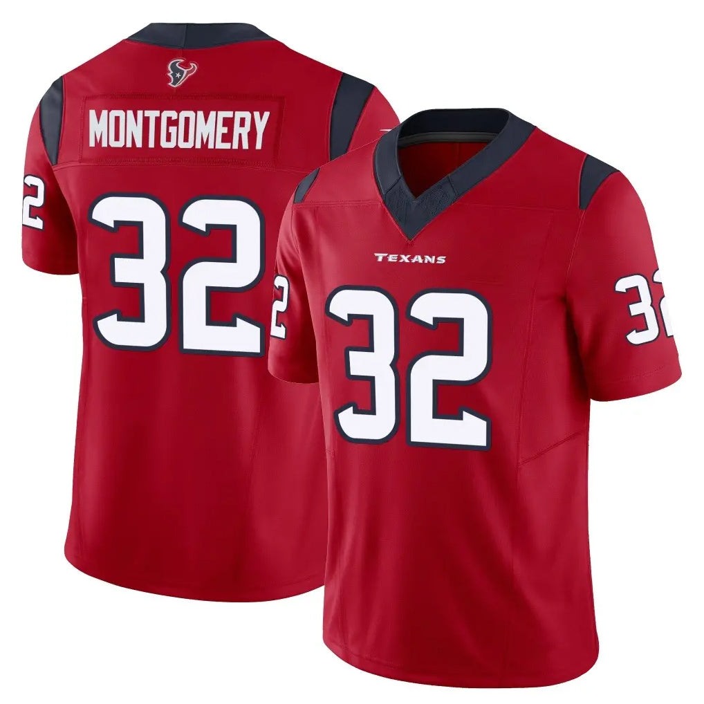 Seanshop H.Texans #32 David Montgomery Player Red Limited Vapor F.U.S.E. Home Game Stitched Jerseys