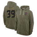 Seanshop H.Texans #39 Henry To'oTo'o Player Olive Salute to Service Pullover Hoodies Limited Stitched Jerseys