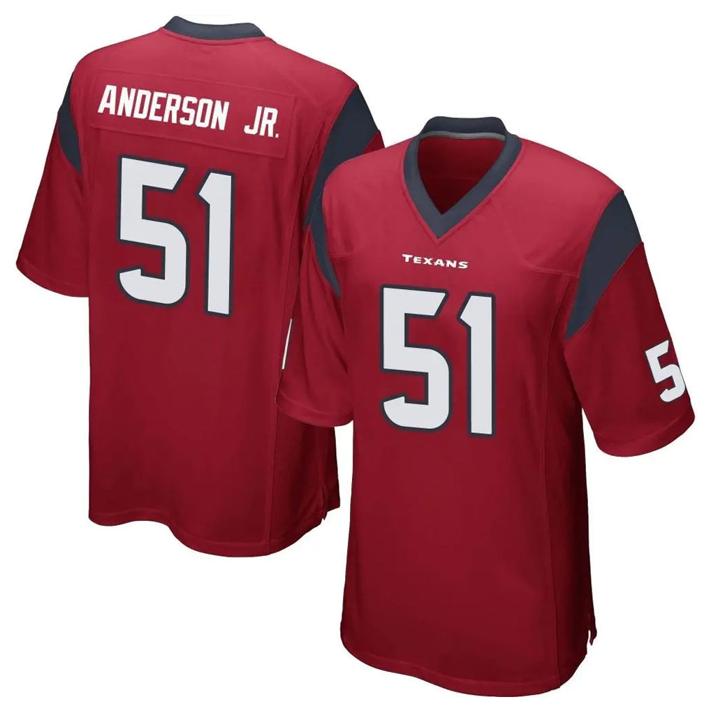 Seanshop H.Texans #51 Will Anderson Jr. Player Red Home Game Stitched Jerseys