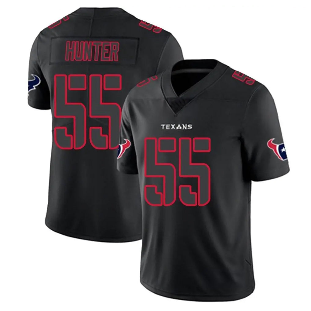 Seanshop H.Texans #55 Danielle Hunter Player Black Impact Limited Game Stitched Jerseys