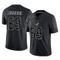 Seanshop H.Texans #69 Ed Ingram Player Black Reflective Limited Game Stitched Jerseys