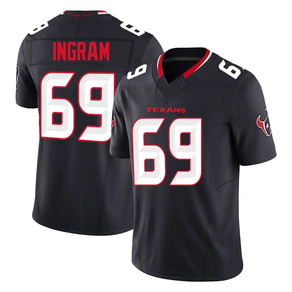 Seanshop H.Texans #69 Ed Ingram Player Navy Limited Alternate Vapor F.U.S.E. Home Game Stitched Jerseys