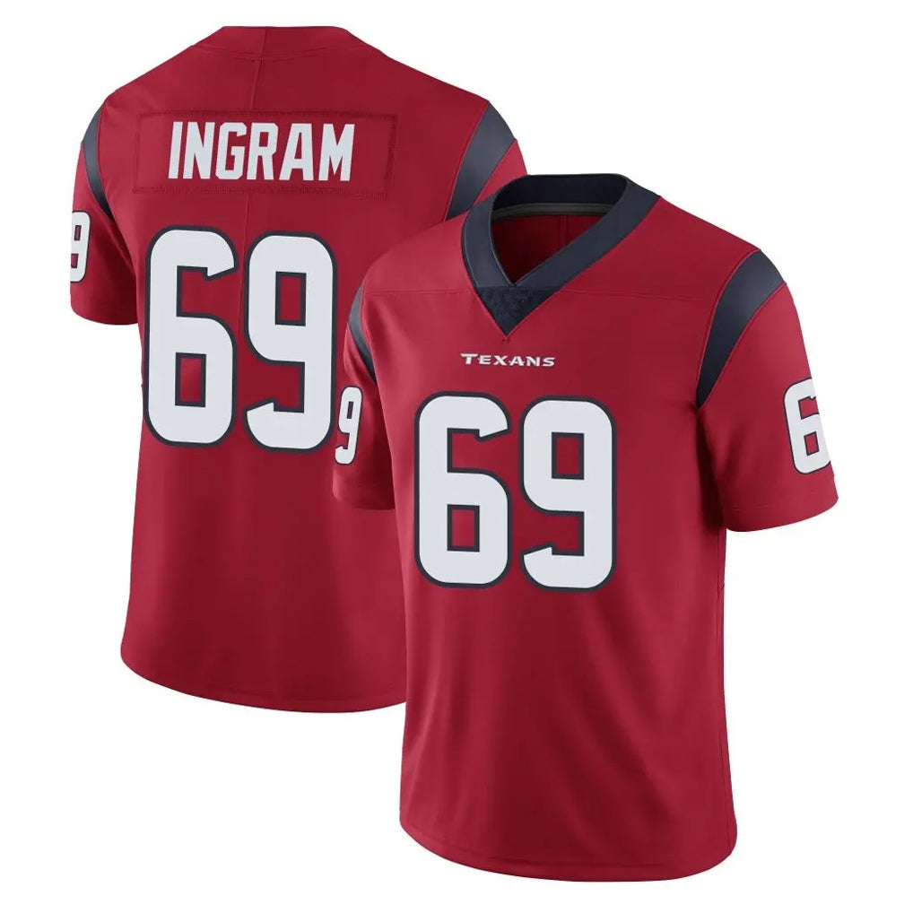Seanshop H.Texans #69 Ed Ingram Player Red Limited Vapor Untouchable Home Game Stitched Jerseys