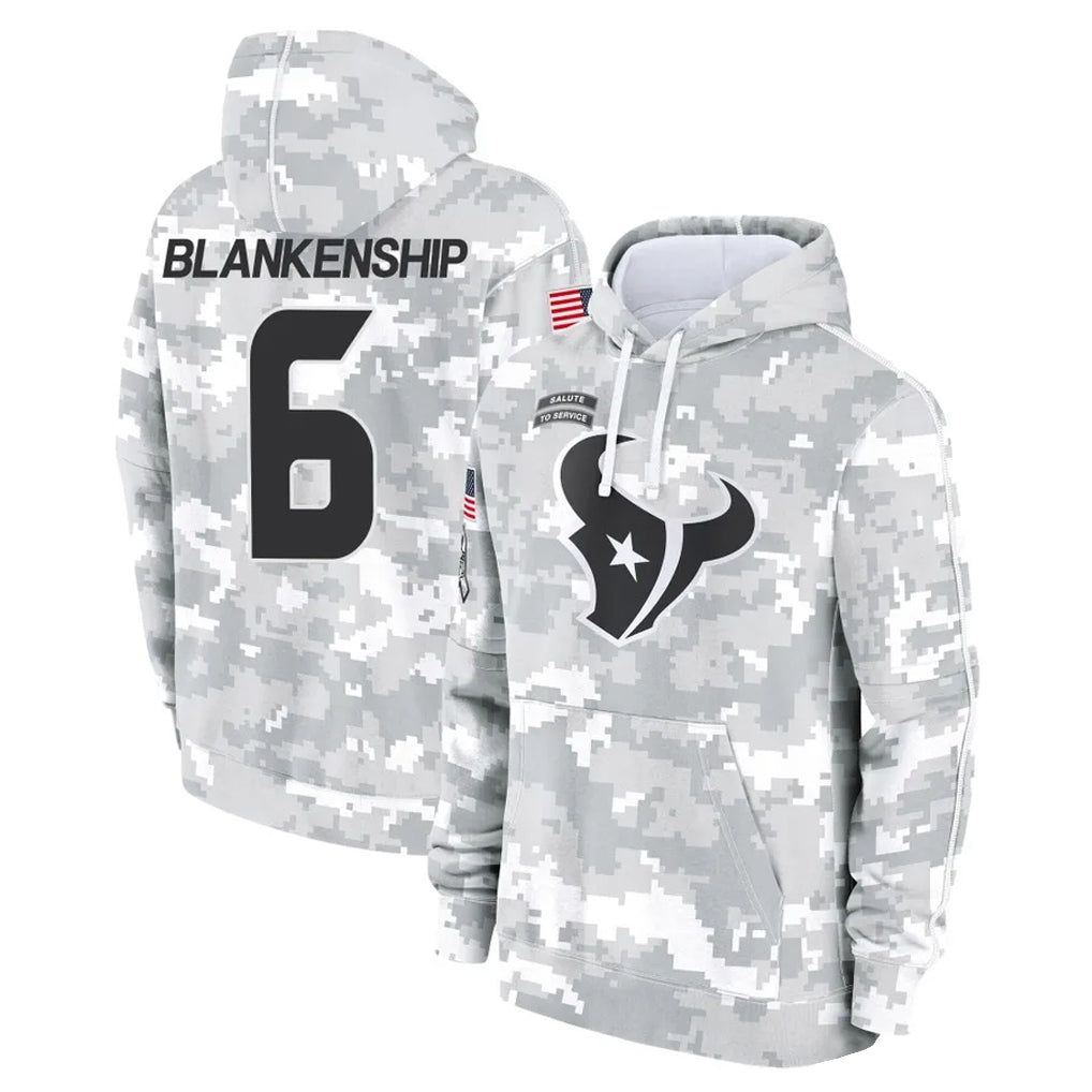 Seanshop H.Texans #6 Reed Blankenship Player Arctic Camo Salute to Service Hoodies Limited Game Stitched Jerseys
