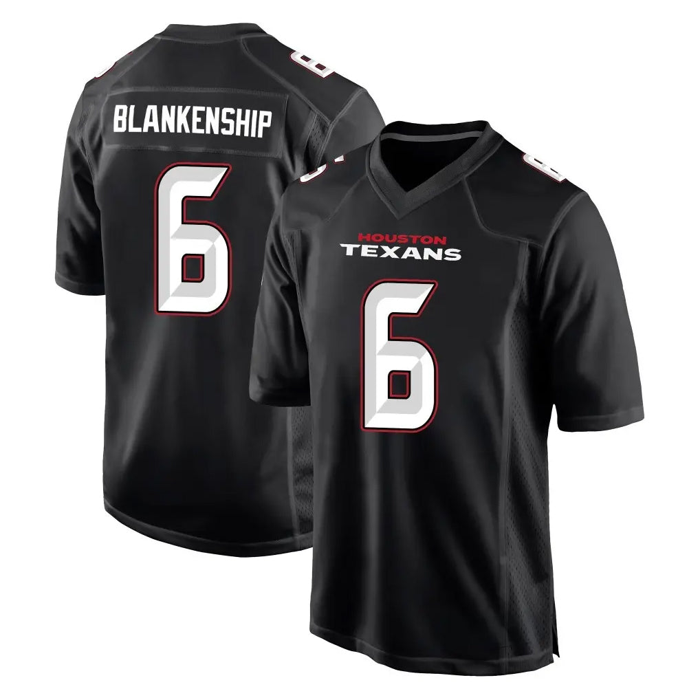 Seanshop H.Texans #6 Reed Blankenship Player Carbon Black Fashion Home Game Stitched Jerseys