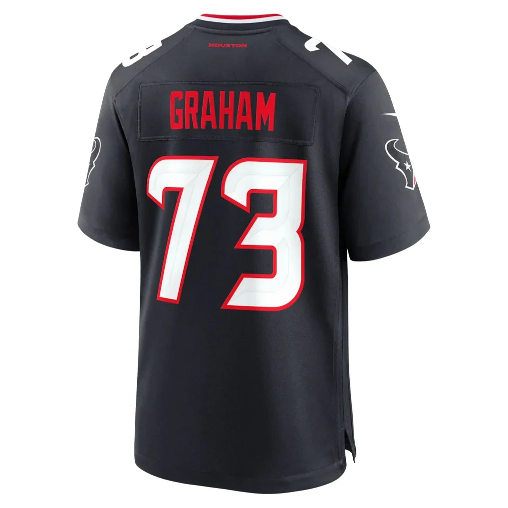 H.Texans #73 errick Graham Navy Seanshop Team Game Stitched Jerseys