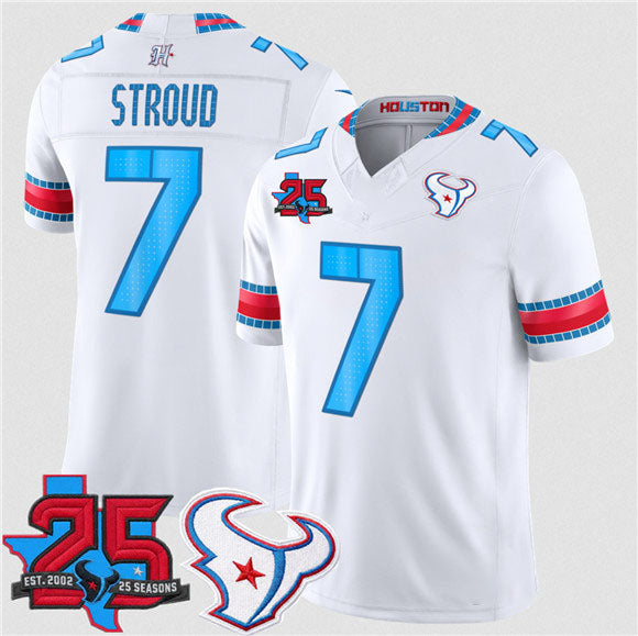 Seanshop H.Texans #7 C.J. Stroud White 2026 F.U.S.E. Rivalries Collection With 25th Anniversary Patch Limited Football Stitched Jersey