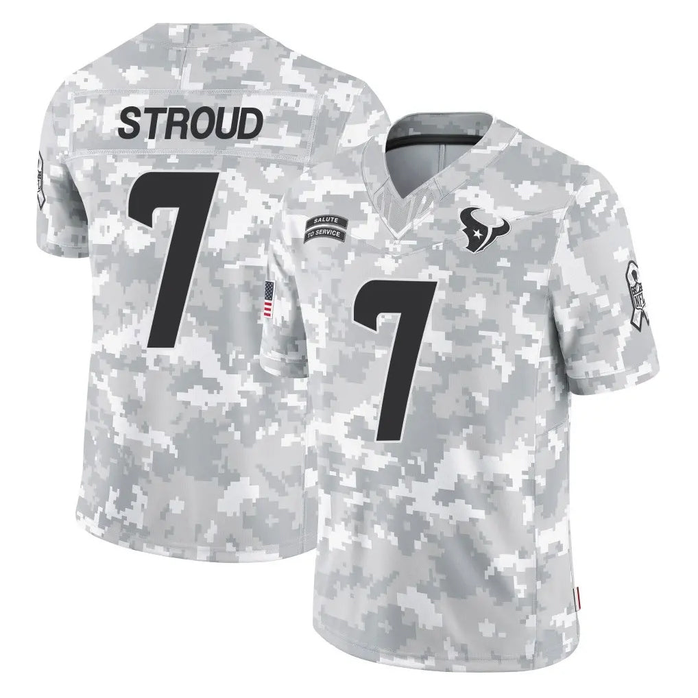 Seanshop H.Texans #7 CJ Stroud Player Arctic Camo Salute To Service Limited Game Stitched Jerseys