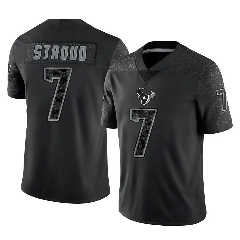 Seanshop H.Texans #7 CJ Stroud Player Black Reflective Limited Game Stitched Jerseys