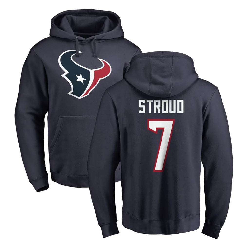 Seanshop H.Texans #7 CJ Stroud Player Navy Pro Line Pullover Hoodie Limited Game Stitched Jerseys