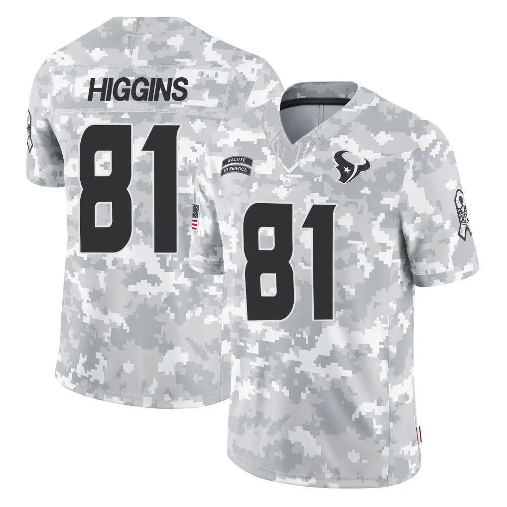Seanshop H.Texans #81 Jayden Higgins Player Arctic Camo Salute To Service Limited Game Stitched Jerseys