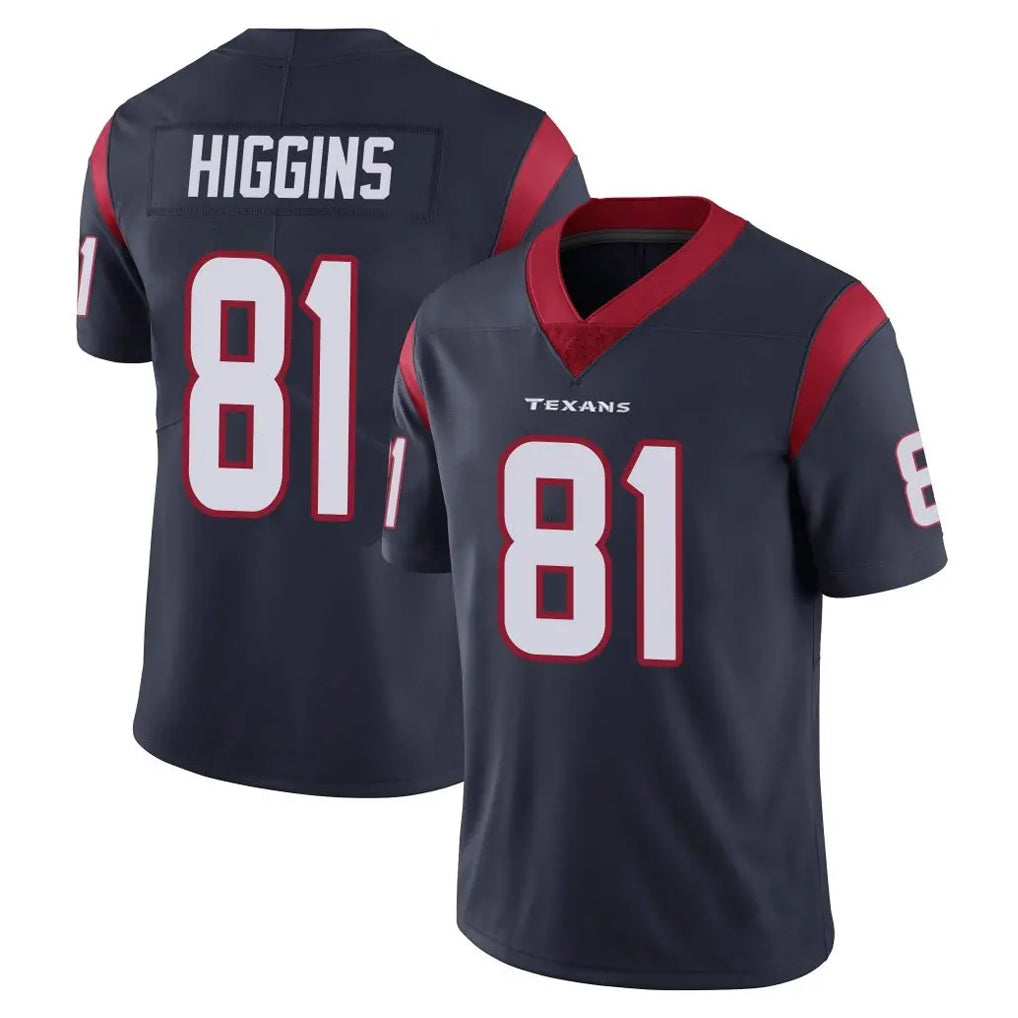 Seanshop H.Texans #81 Jayden Higgins Player Navy Limited Vapor Untouchable Home Game Stitched Jerseys