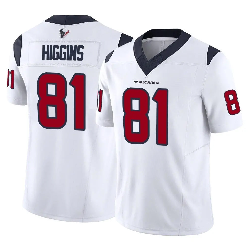 Seanshop H.Texans #81 Jayden Higgins Player White Home Game Stitched Jerseys